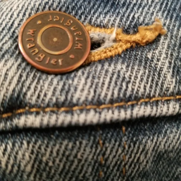 Wrangler Men's Blue Denim Jeans Size 32 X 32, Straight Leg 5 Pocket - Picture 7 of 10